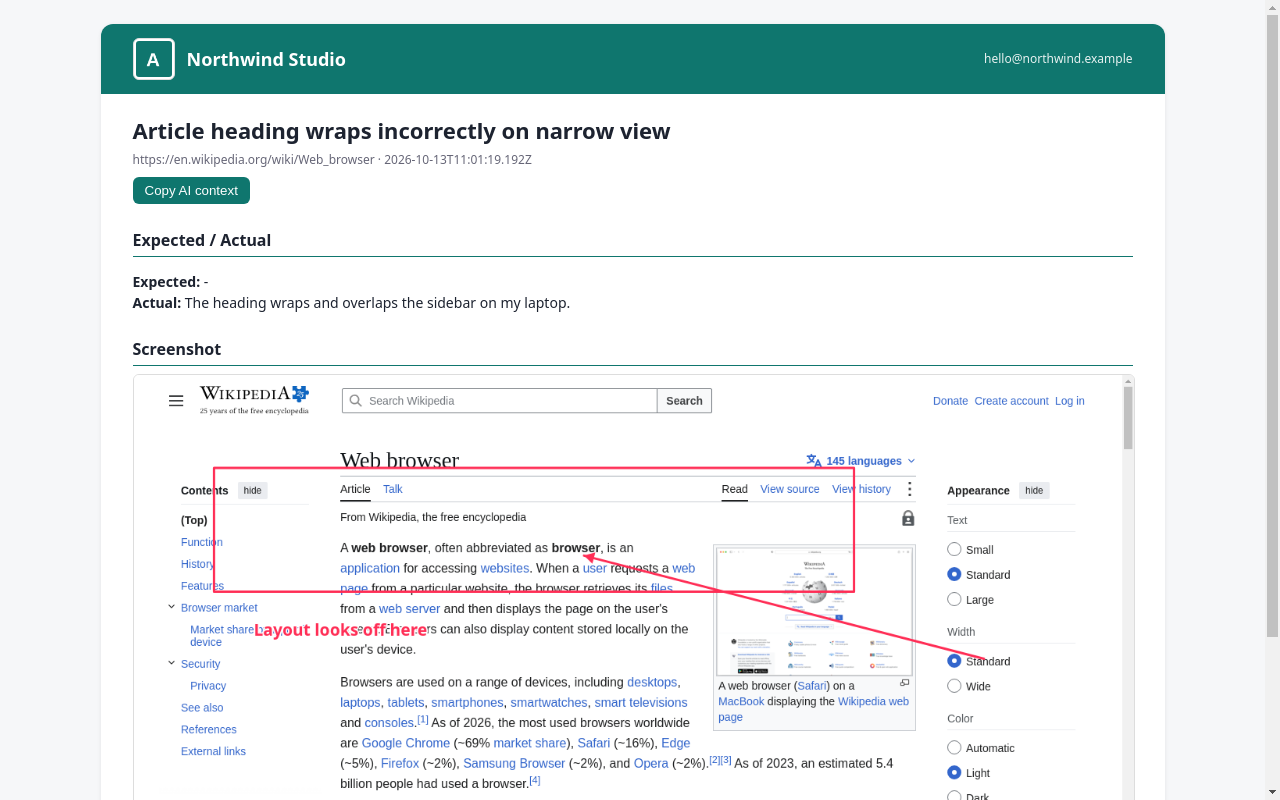 Branded HTML report